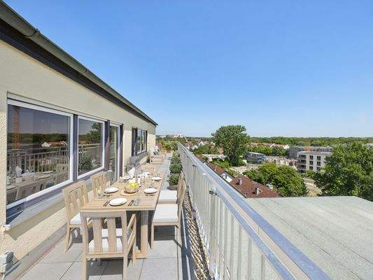 Blick auf die Dachterrasse