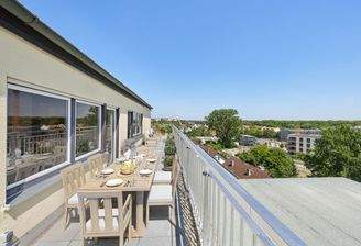 Blick auf die Dachterrasse