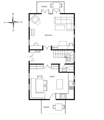 Erdgeschoss  (Grundriss nicht maßstabsgerecht)