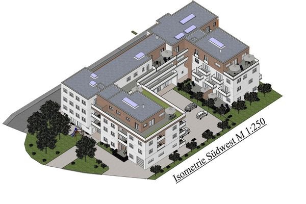 3D-Ansicht Süd-West inkl. Nachbargebäude