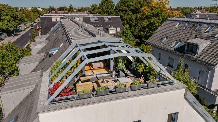 Blick über die Dachterrasse