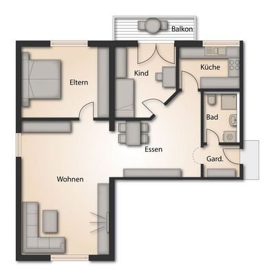 Grundriss möbliert