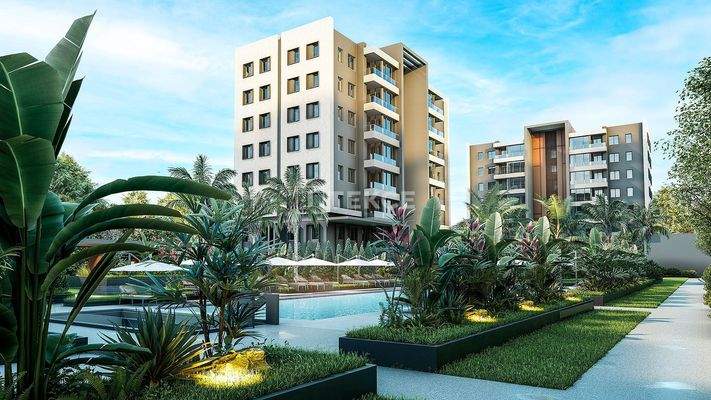1 and 2-Bedroom Apartments for Sale in Complex in Kepez Antalya