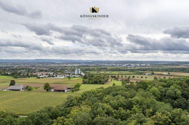 Fernblick auf die Filderebene, Flughafen bis zur Schwäbischen Alb