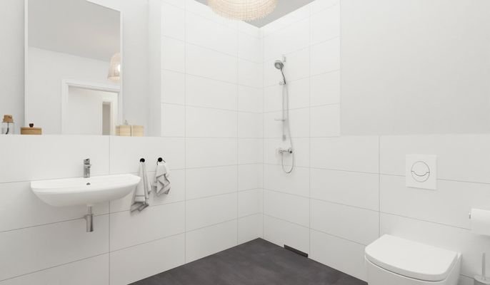 Visualisierung des Badezimmers in der Eigentumswoh