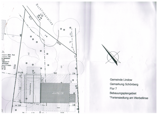 Grundstücksplan Oben am Werbelinsee 