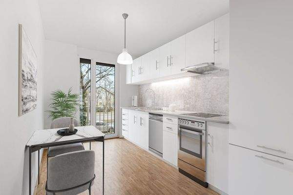 Moderne Küche mit Essbereich