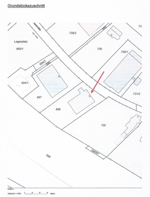 Lageplan mit Grundstücksfläche