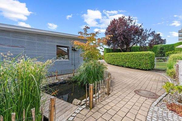 Außenansicht - Teich mit Koi Karpfen