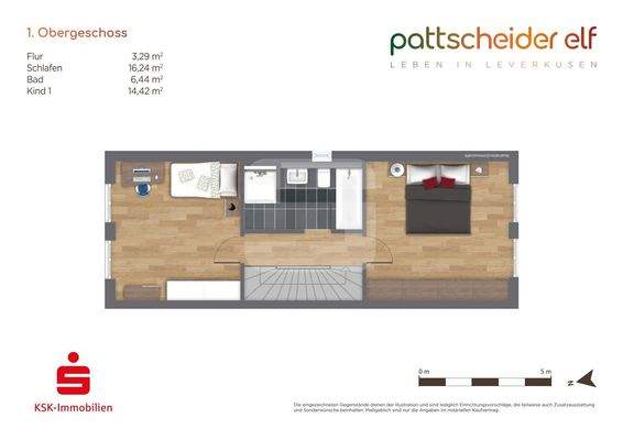 1. Obergeschoss Haus rechts