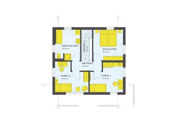 Grundriss OG, variabel planbar