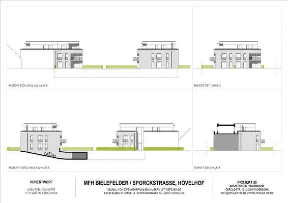 Ansichten/Schnitte - Vorentwurf