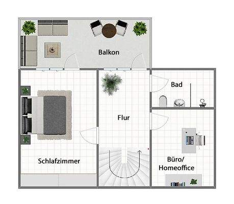 Grundriss Obergeschoss (nicht maßstabsgetreu)