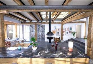 Blick vom Küchenbereich, visualisiert