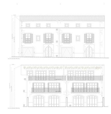 Hauptfassade und Rückfassade