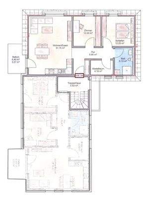 Grundriss / 3-Zimmer-Wohnung im OG