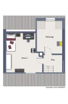 Grundriss beispielmöbliert Dachgeschoss