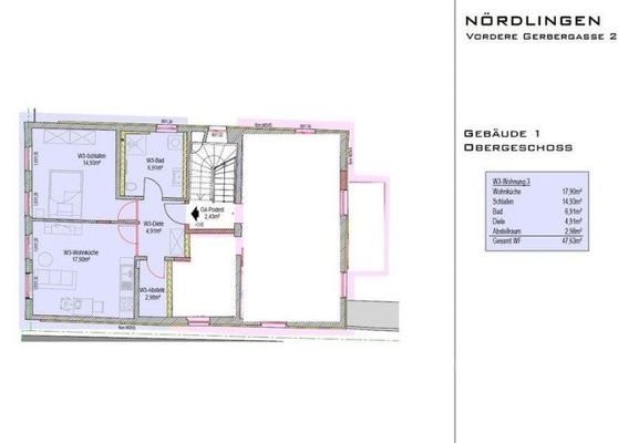 Gebäude 1 - WHG 3 - Grundriss