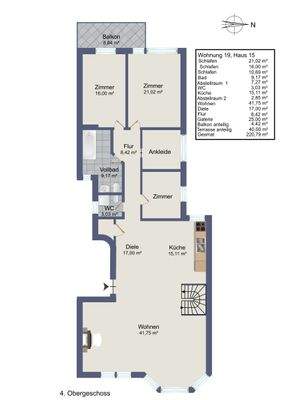 Grundriss 4. OG - Penthouse
