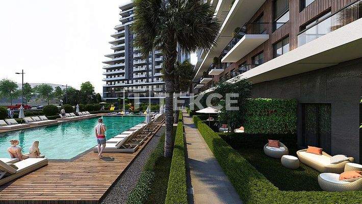 Apartments in a Complex with Pool and Close to the Metro in İzmir