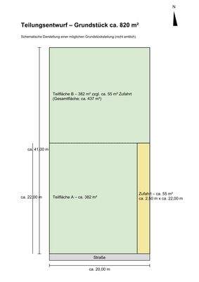 Unverbindlicher Teilungsvorschlag (schematische Darstellung)