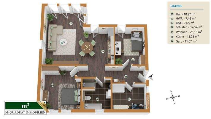 Grundriss EG optimiert - KfW55-Bungalow