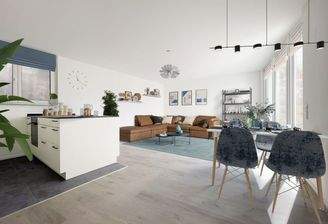 Wohn-/Ess- und Küchenbereich