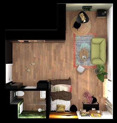 Grundrissbeispiel TYP D (Visualisierung)