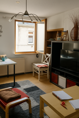 Wohnzimmer EG mit Dielenboden