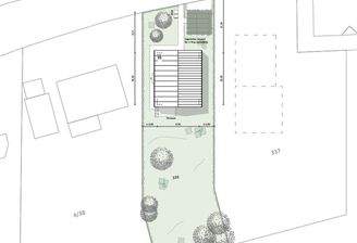 Lageplan Var1, begrüntes Carport