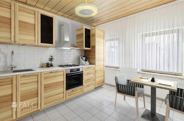 Küche virtuell möbliert