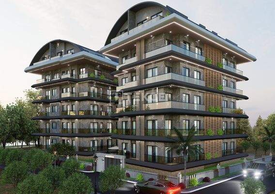 Apartments in a Complex 450 Meters from the Sea in Alanya Center