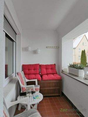 überdachter Balkon im Wínter