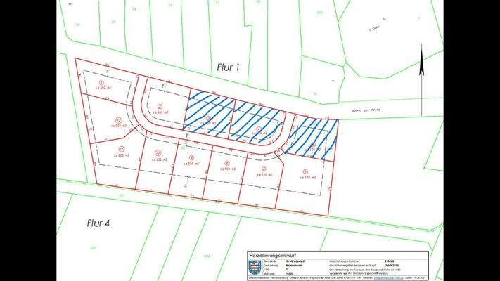 Aufteilung der Grundstücke