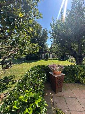 Blick von der Terrasse in den Garten