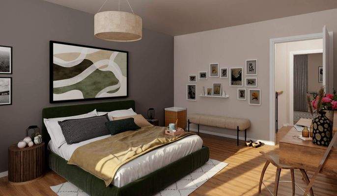 Helles und komfortables Schlafzimmer