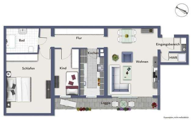 Grundriss der Wohnung