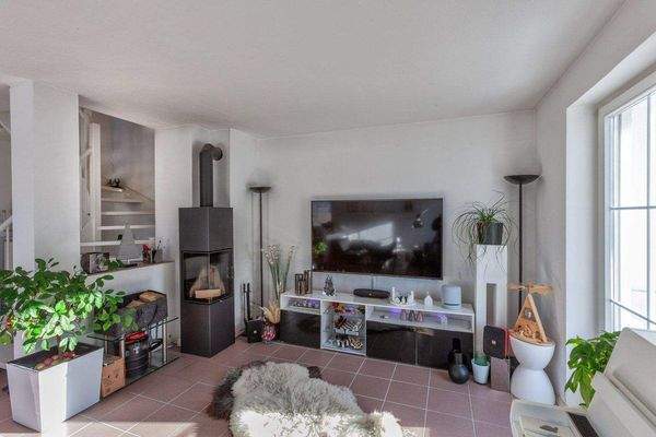 Wohnzimmer mit Kaminofen