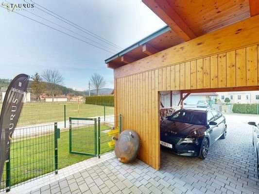 Teil vom Carport und Gartenzugang