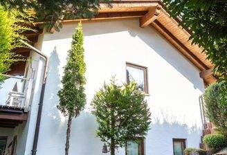 Gesamt -Seitenansicht des Hauses 