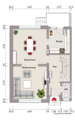 Raumaufteilung Erdgeschoss