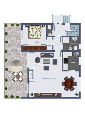 Skizze Grundriss Erdgeschoss