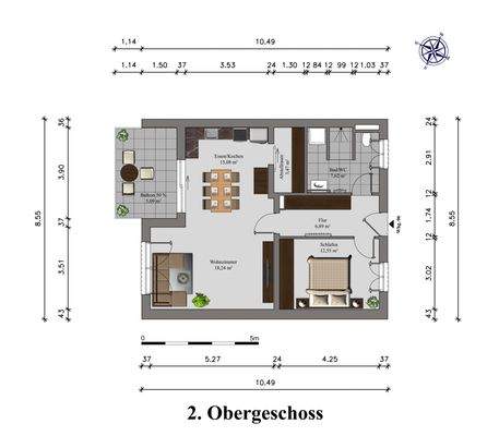 Grundriss 2 Zimmerwohnung