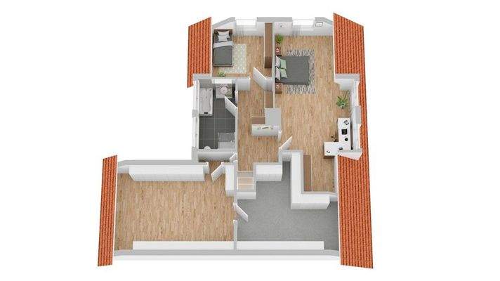 Grundriss Obergeschoss Haupthaus (nicht maßstabsgetreu)