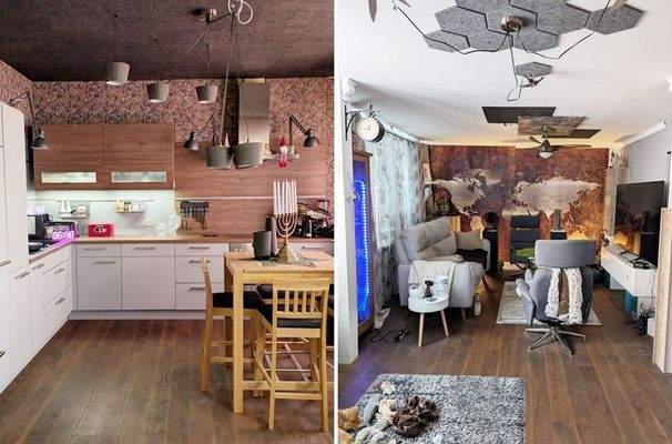 EG-Whg. Küche und Wohnzimmer