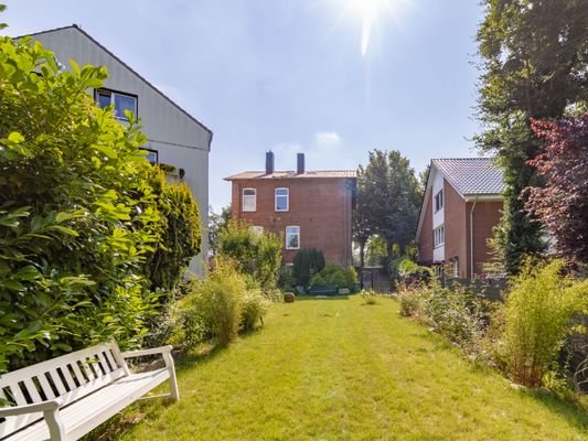 Haus Rückansicht mit Garten
