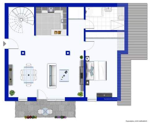 Grundriss untere Etage