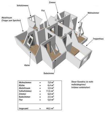 Grundriss und Fläche 2. OG