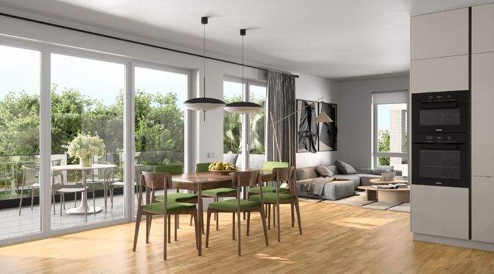 Beispielansicht Wohnen/ Essen/ Kochen