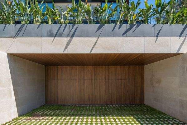 Garage entrance in villa in Portals